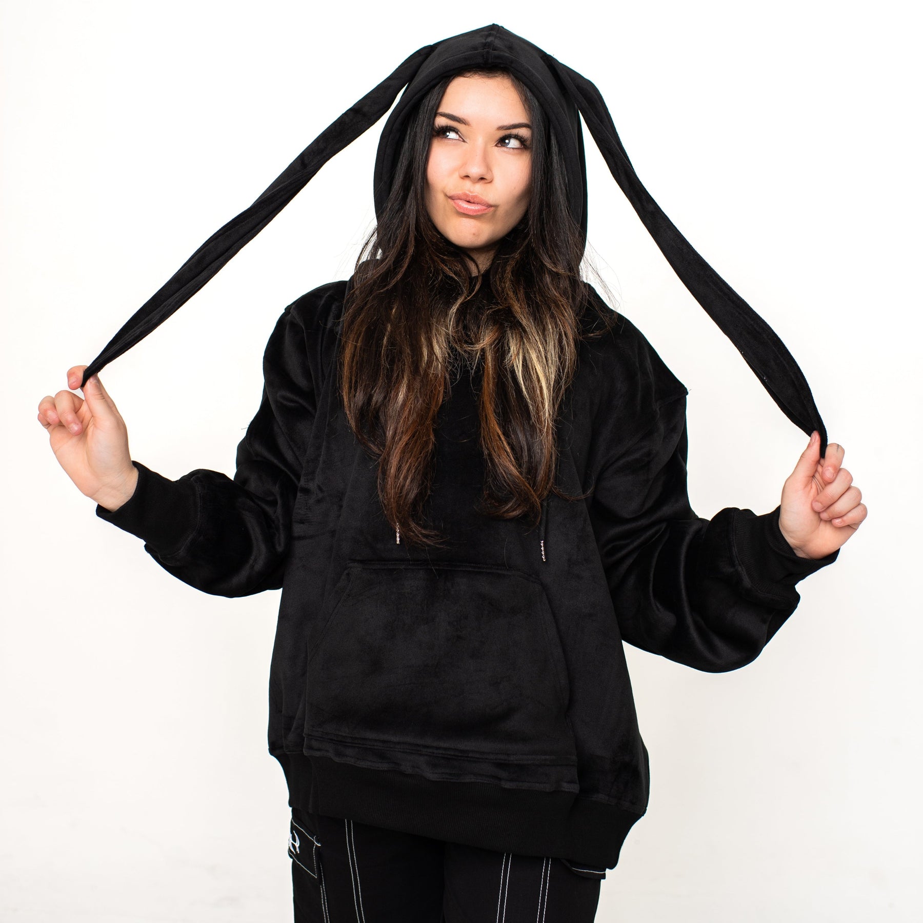 NOCTURNAL VELVET BUNNY HOODIE