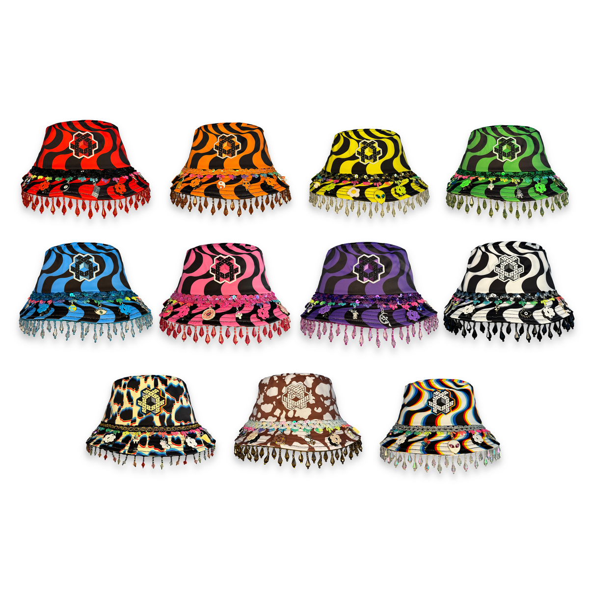 808 x DISCO DRIPS BUCKET HAT: STANDARD SIZE - FULL DRIP