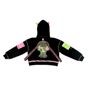 NWTBD x 808 Boxy Hoodie with Horns Straps & Patches