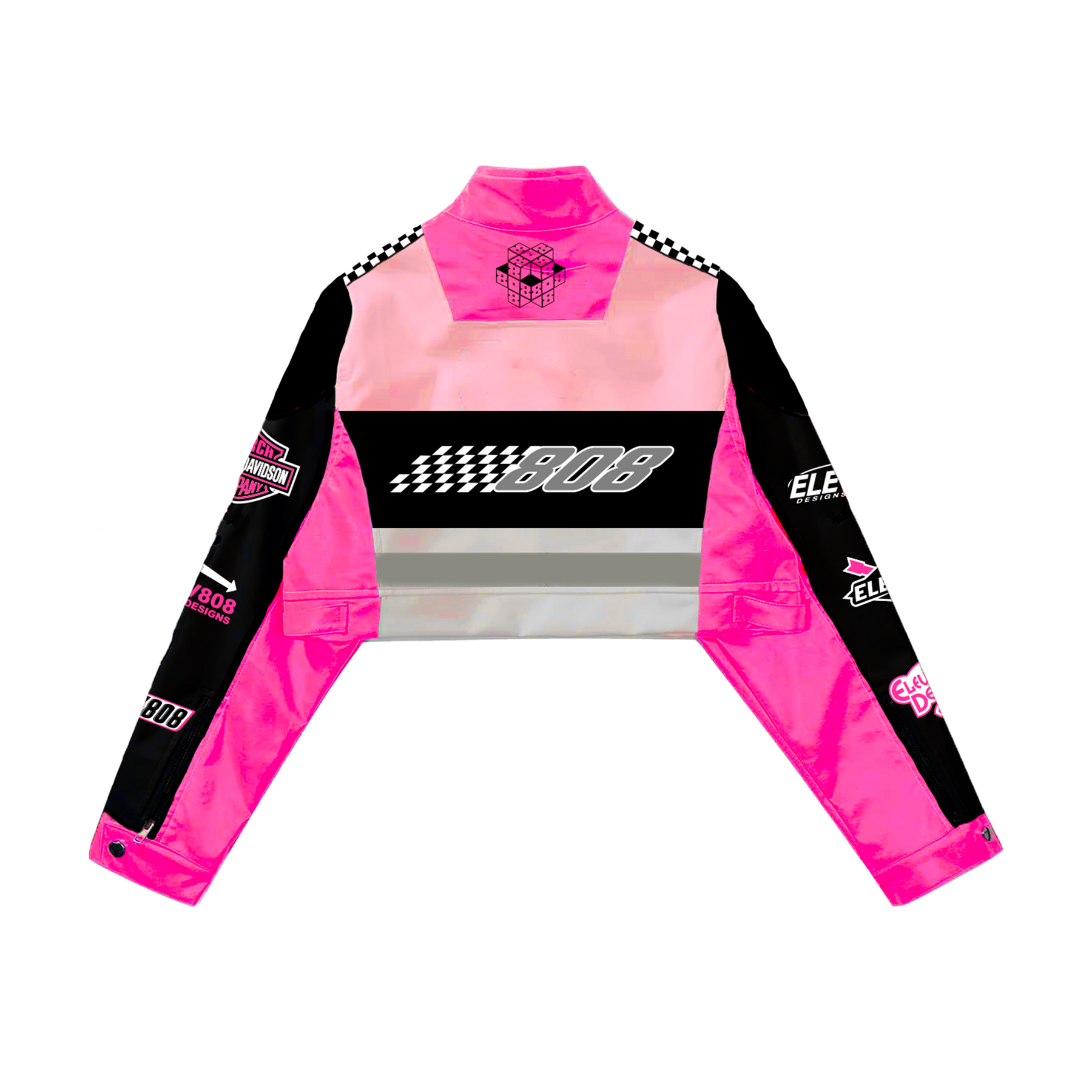 808 Crop Nascar Jacket Pink - LE 50