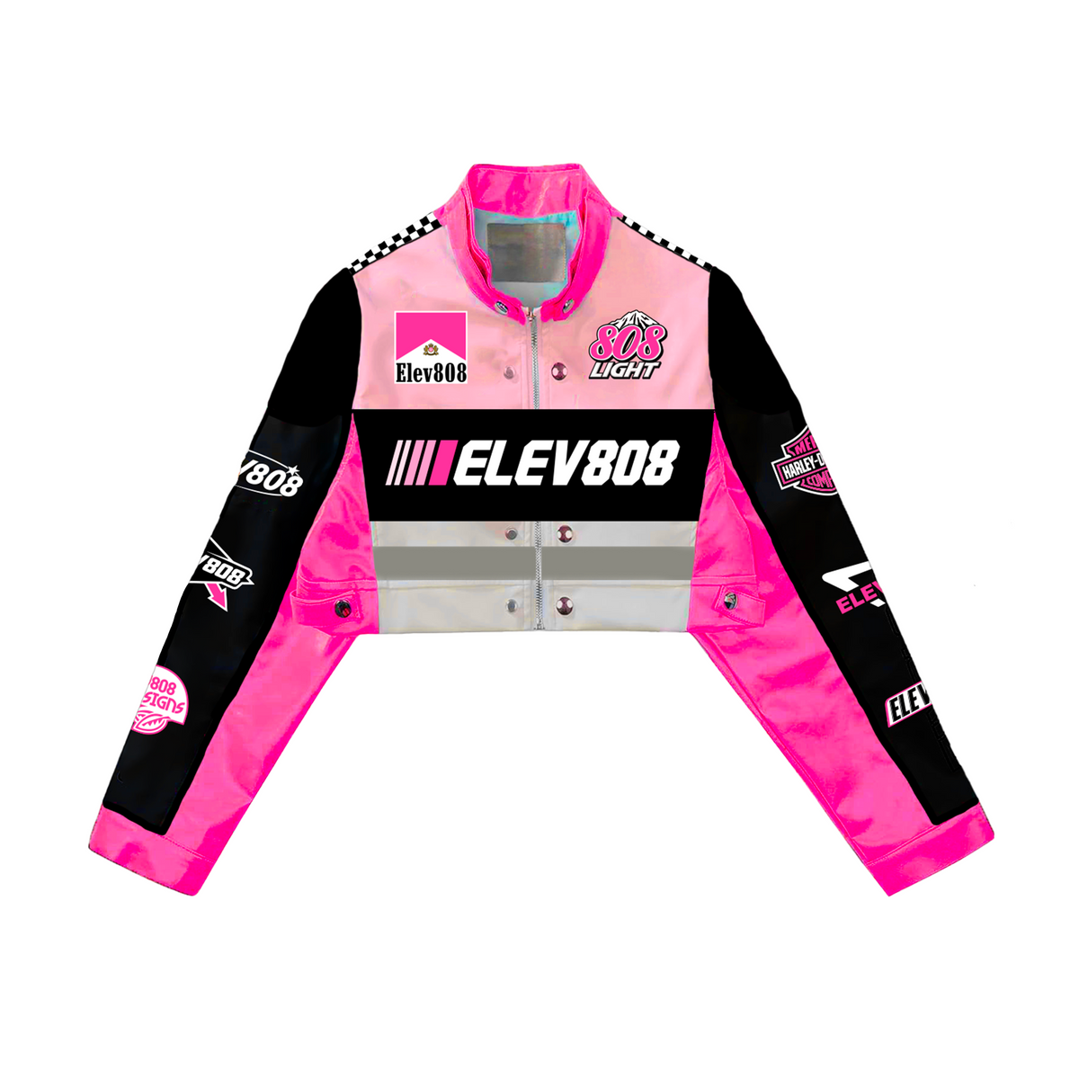 808 Crop Nascar Jacket Pink - LE 50